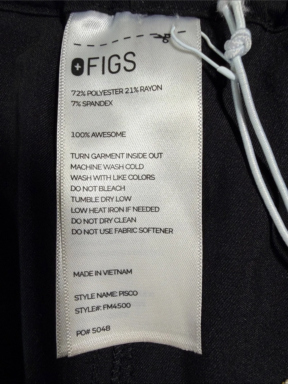 Figs Pisco Straight-Leg Black Scrub Men’s Pant Size Large NWT